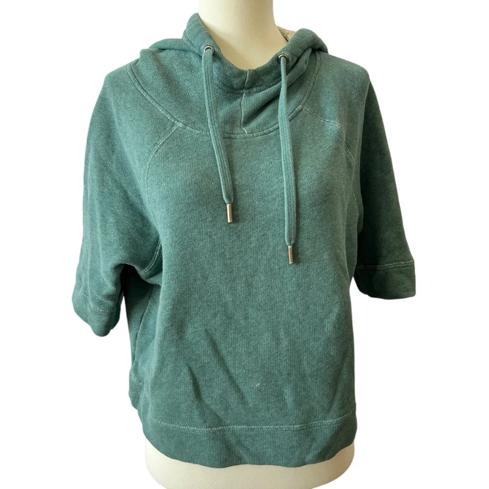 Pact Teal Cowl-Neck Pullover Hoodie - Picture 2 of 11